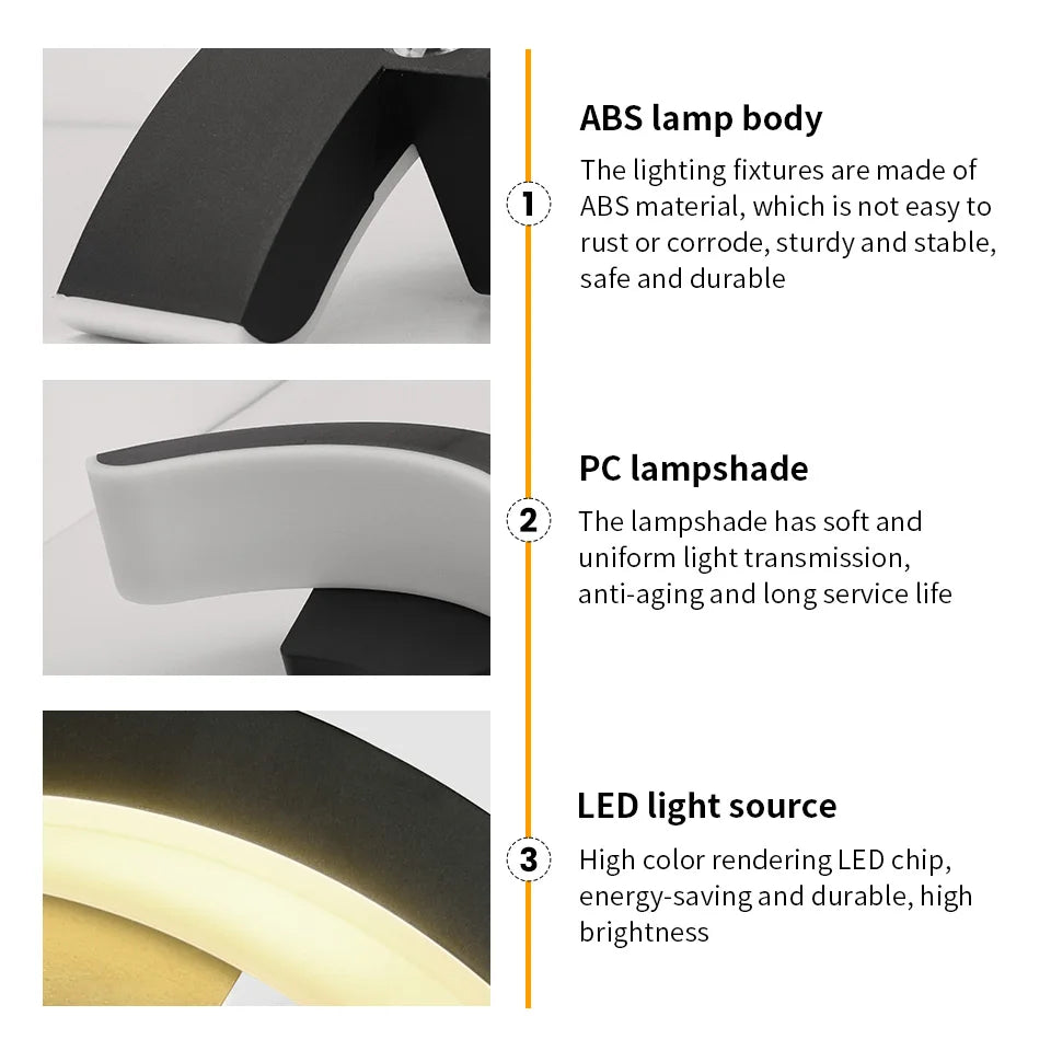 Moderne Gebogen LED Buitenwandlamp