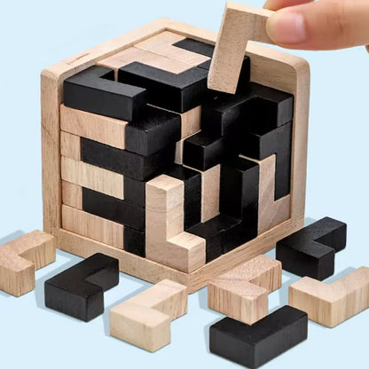 Houten 3D Kubus Puzzel