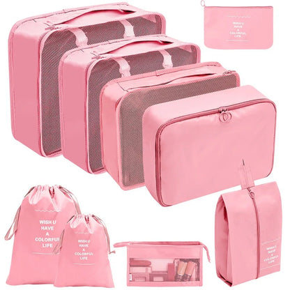 PackWunder Reisorganizer Set 7/8/9/10-delig | Opvouwbare Koffer-organizer | Voor kleding, schoenen & accessoires