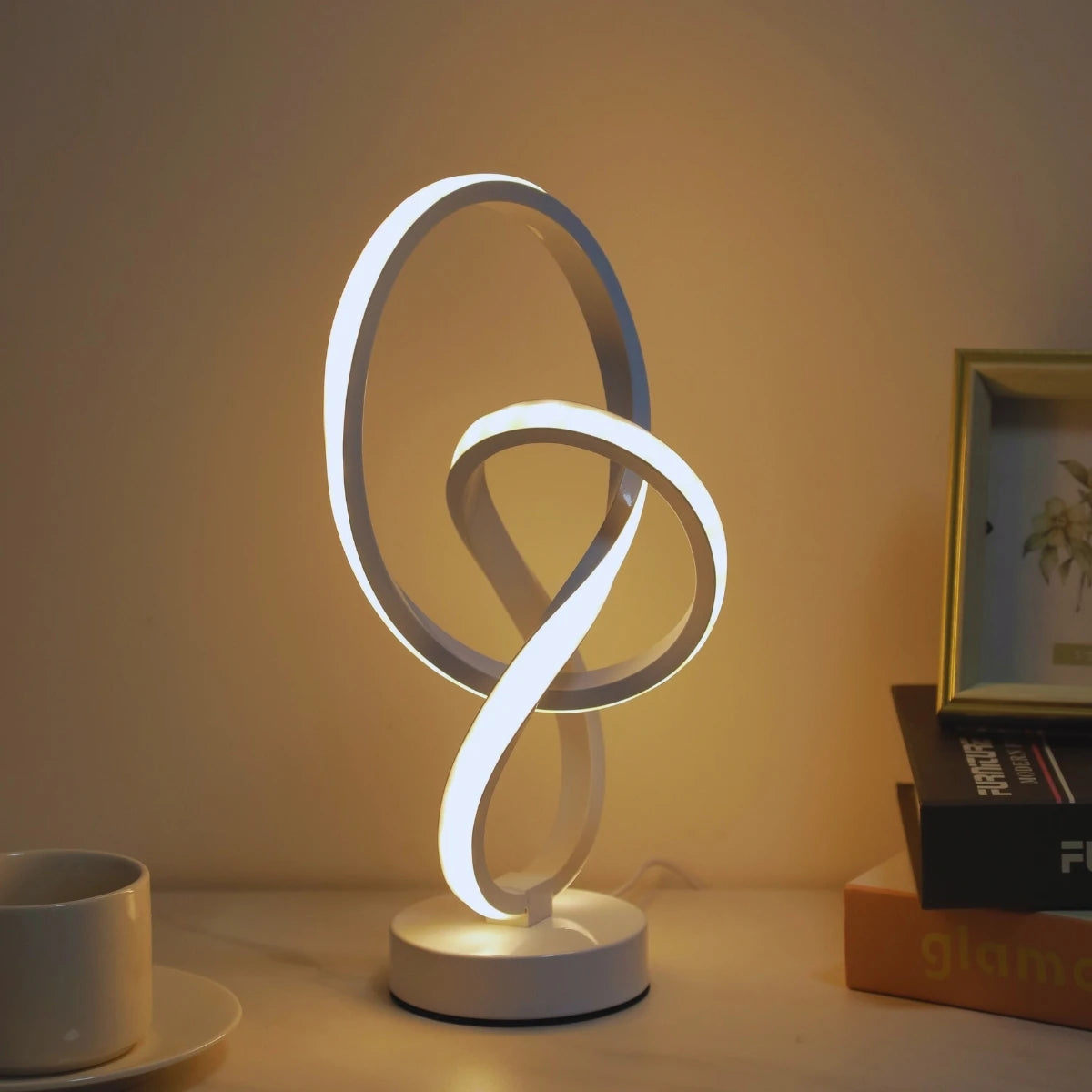 Moderne Spiraal Infinity Dubbele Helix LED Bureau