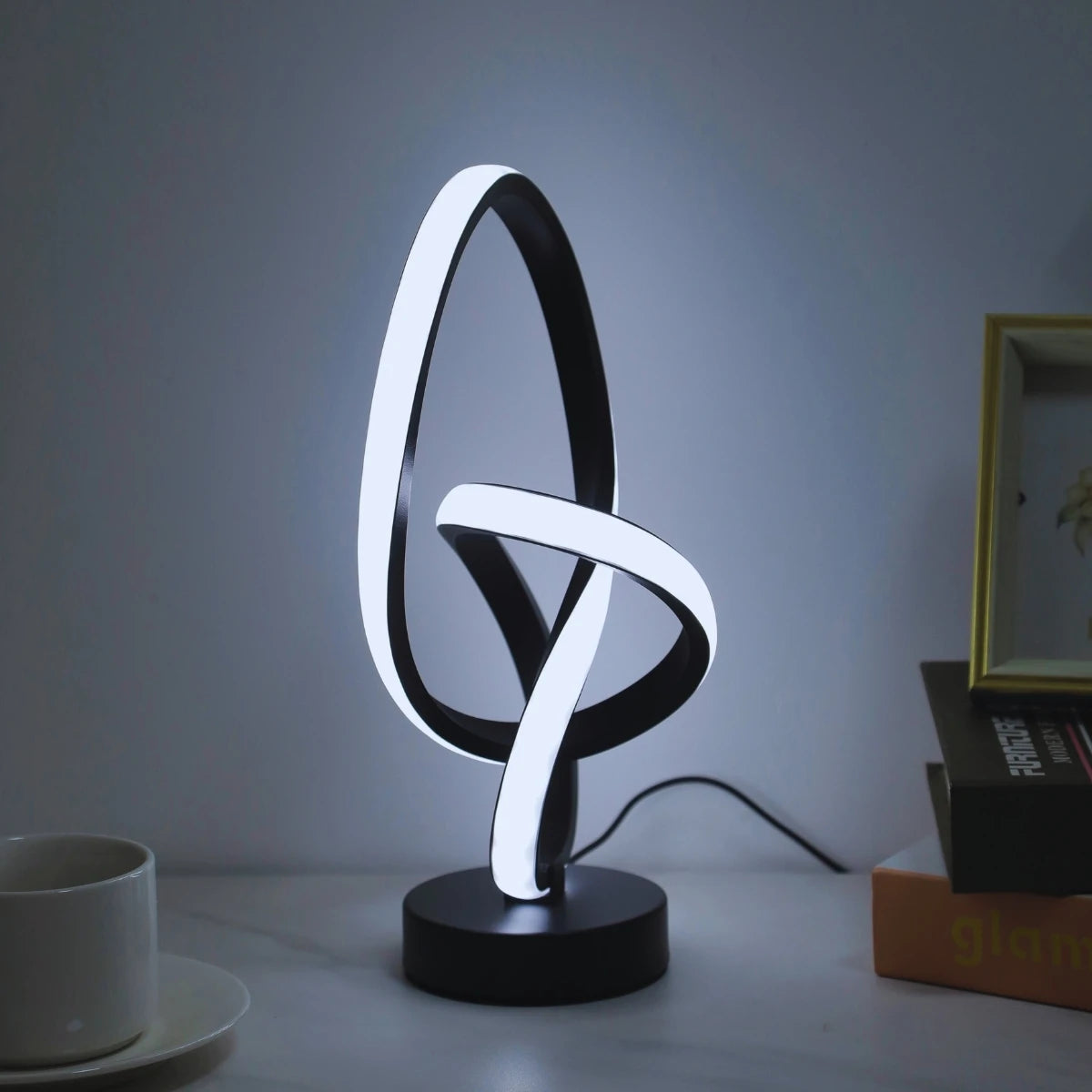 Moderne Spiraal Infinity Dubbele Helix LED Bureau