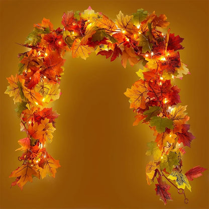 Grote 200cm Herfst Esdoorn Blad Guirlande - Zijden Bladeren Krans