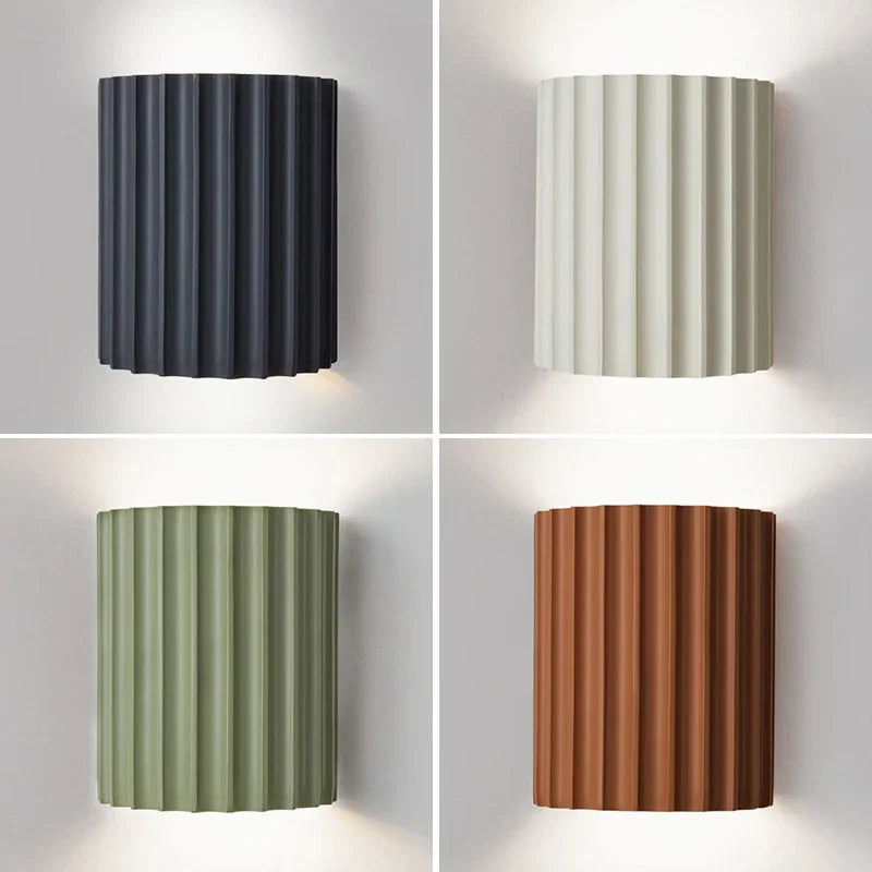 Moderne Geribbelde Hars LED Wandlamp - Scandinavisch Armatuur