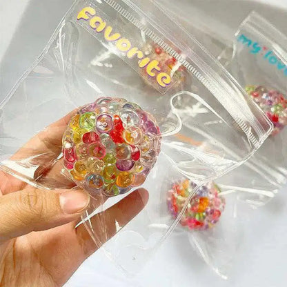 Kleurrijke Kralen Knijpbal Squishy - Kristal IJsblok Fidget Speelgoed
