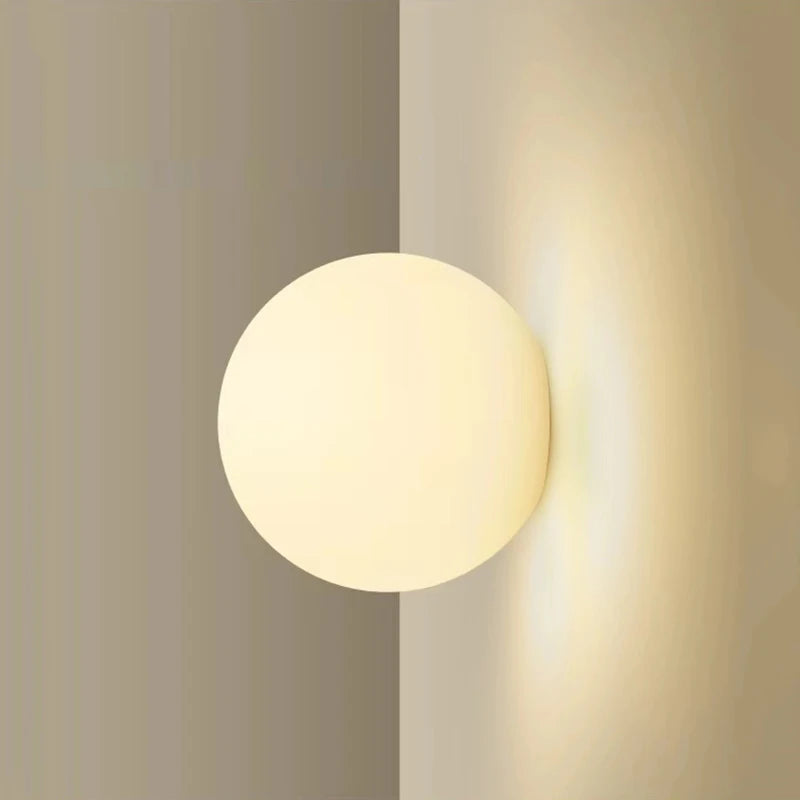 French Bauhaus Glass Wall Sconce - G9 & G4 Milky Glass Globe | Shop