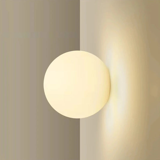 French Bauhaus Glass Wall Sconce - G9 & G4 Milky Glass Globe | Shop