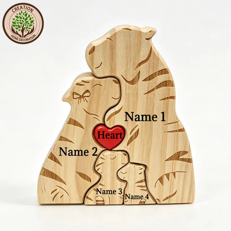 Wood Tiger Family Puzzel