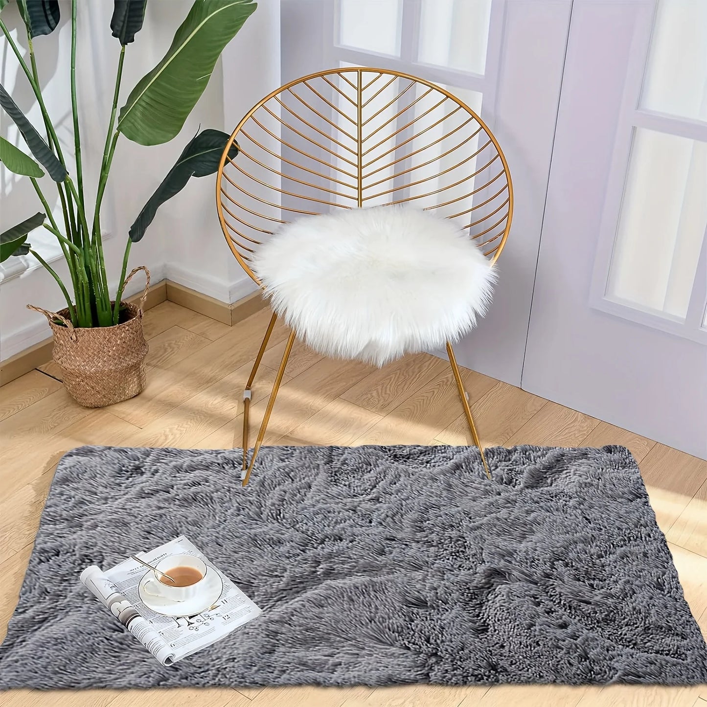 VIKAMA Zacht Zijdewollen Vloerkleed - Scandinavisch Antislip Kleed