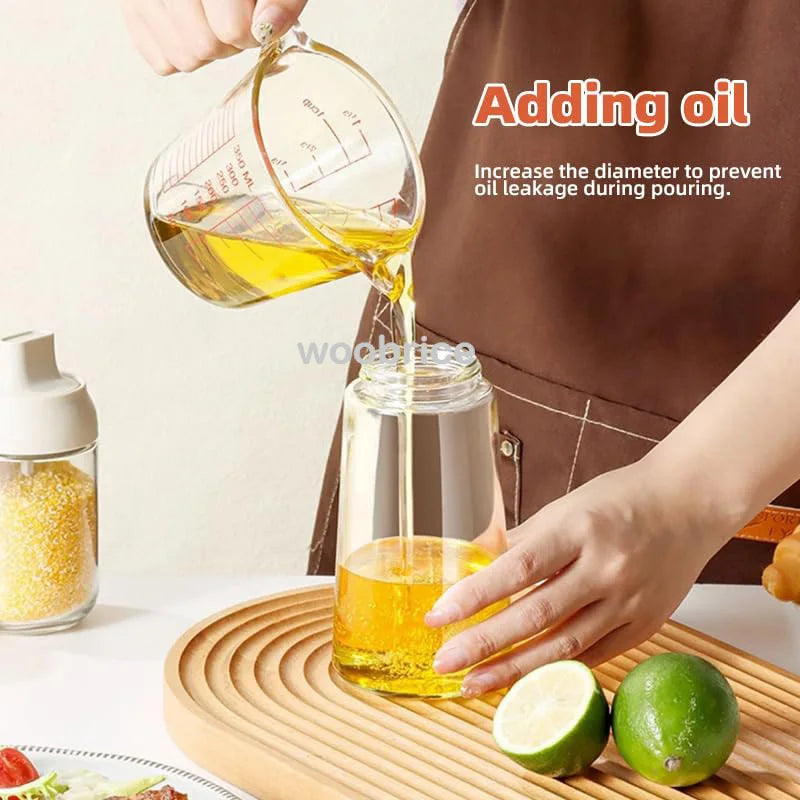 2-in-1 Keuken Oliespuit & Oliefles - Voedselveilige Olieweerder