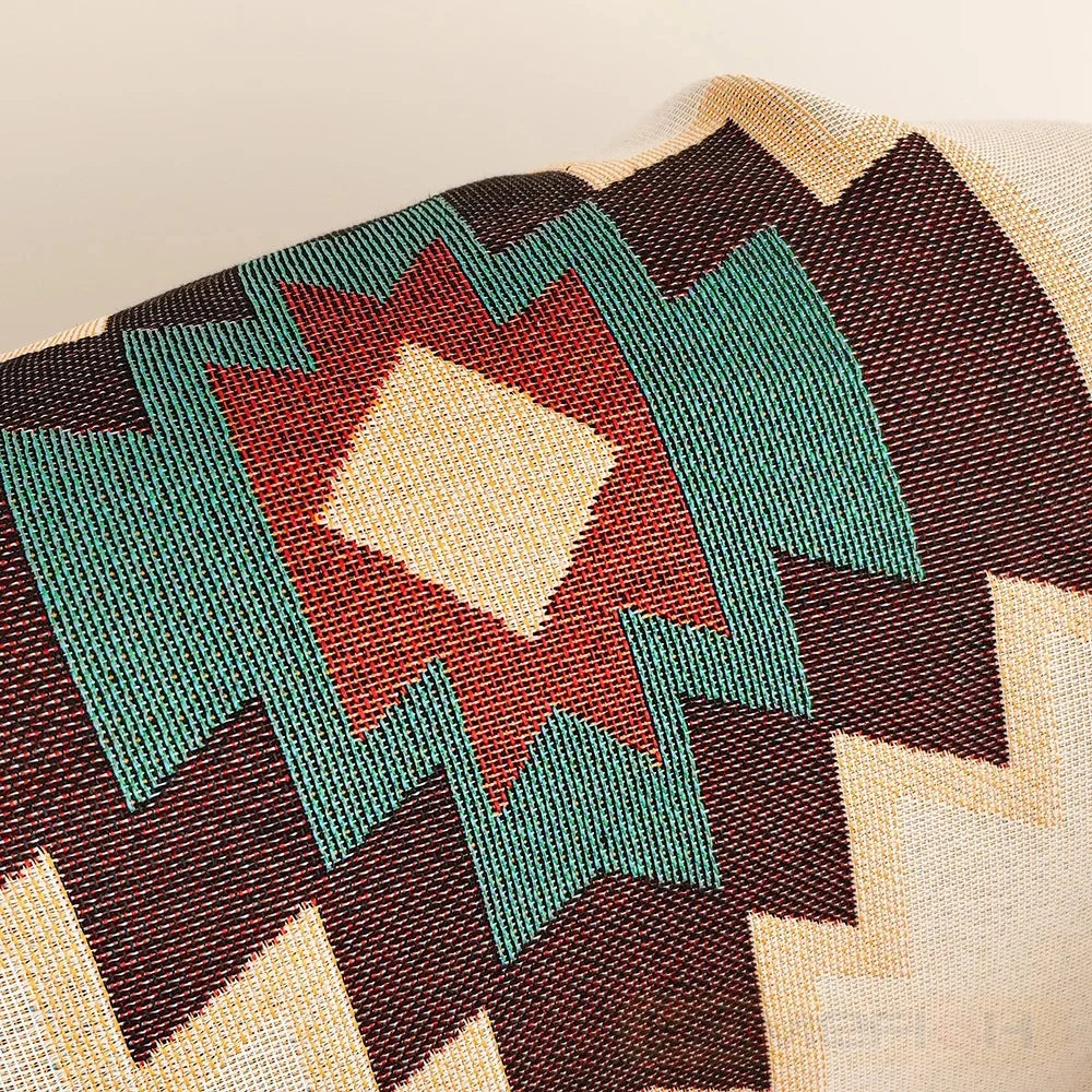 Boho Zuidwestelijke Geweven Plaid met Kwastjes