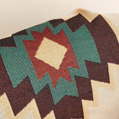 Boho Zuidwestelijke Geweven Plaid met Kwastjes