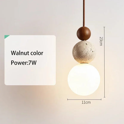 Luma Travertijn Hanglamp - Crèmestijl Natuurstenen Lamp