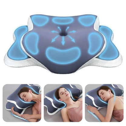 Geheugen Schuim Kussen Cervicaal Kussen Nekpijn Verlichting Contour Ergonomisch Orthopedisch Nekondersteuning voor Zij-, Rug-, Maagslapers Cadeau