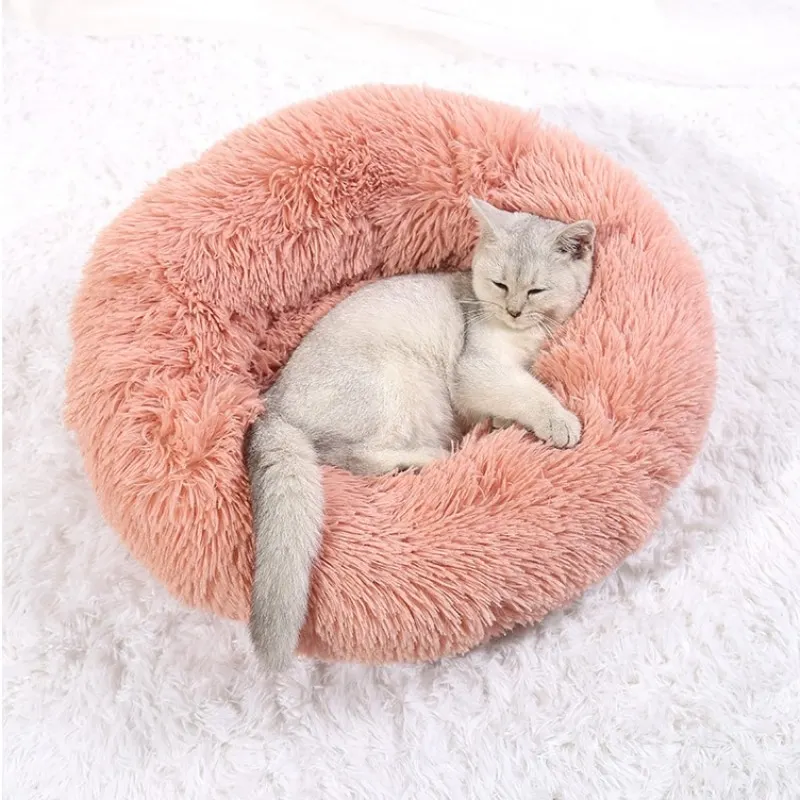 Kalmerende Pluche Hondenmand - Ronde Donut Dierenmand