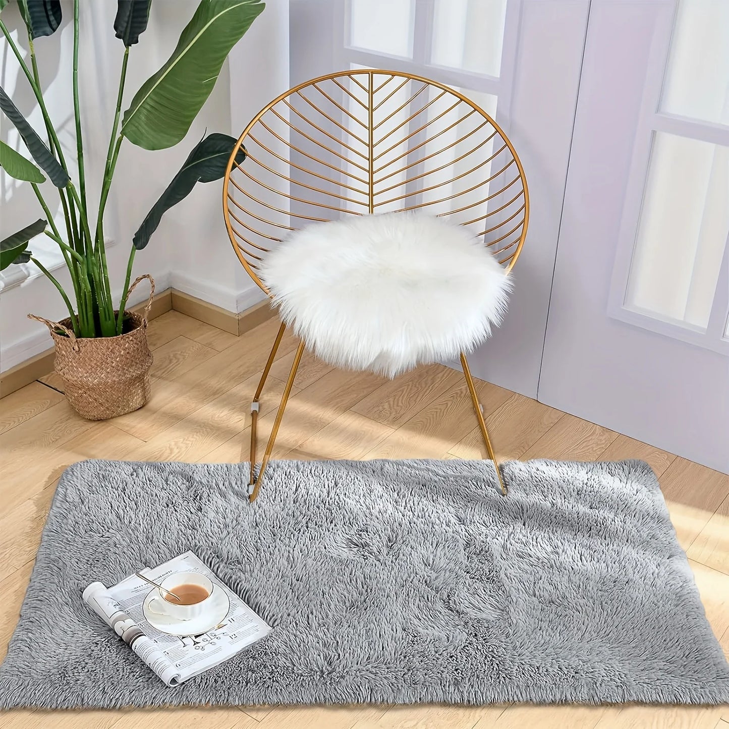 VIKAMA Zacht Zijdewollen Vloerkleed - Scandinavisch Antislip Kleed