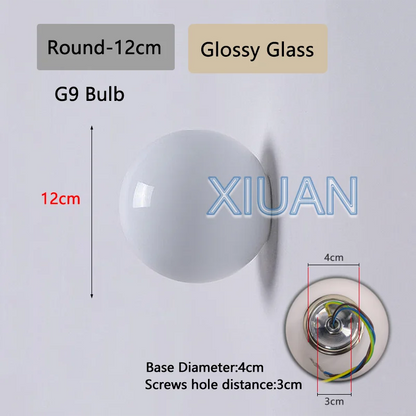 French Bauhaus Glass Wall Sconce - G9 & G4 Milky Glass Globe | Shop