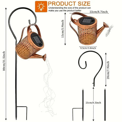 Zonne-Voedingskan Licht Retro Metaal Hanglamp Buiten Tuin Decor Zomer 2025 Waterdicht Grappig