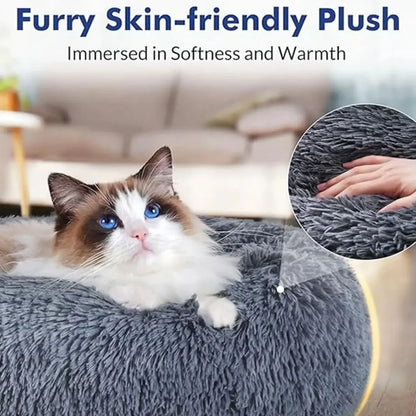 Kalmerende Pluche Hondenmand - Ronde Donut Dierenmand