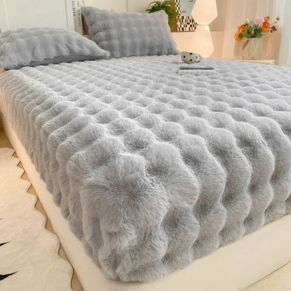 Dikke Pluche Fleece Winter Hoeslaken - Warm Elastisch Hoeslaken