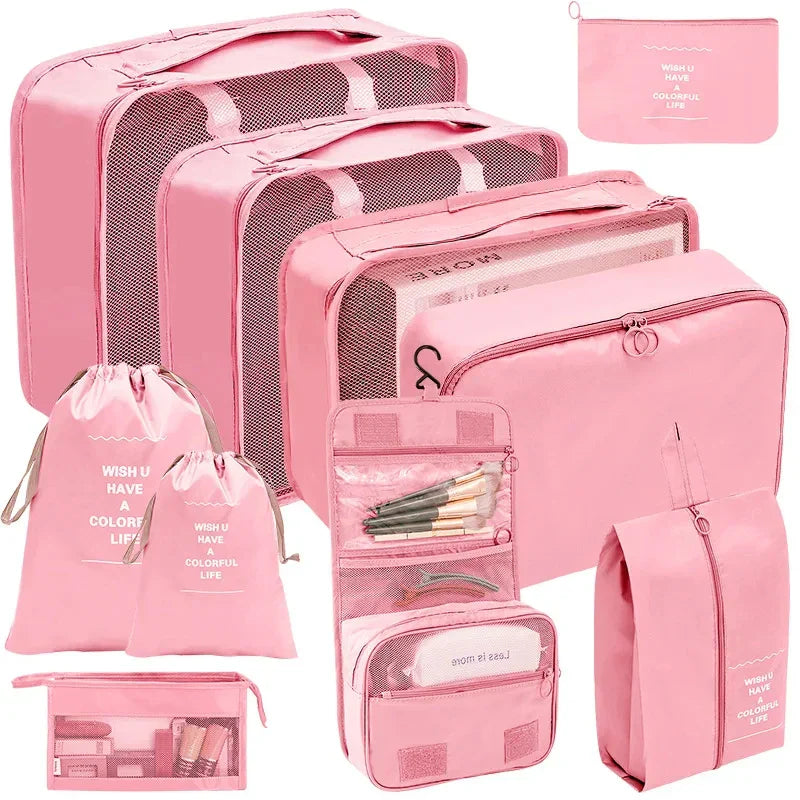 PackWunder Reisorganizer Set 7/8/9/10-delig | Opvouwbare Koffer-organizer | Voor kleding, schoenen & accessoires