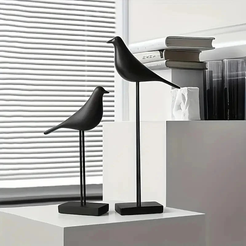 Moderne Hars Vogel Standbeeld - Minimalistische Bureau Decoratie