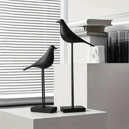 Moderne Hars Vogel Standbeeld - Minimalistische Bureau Decoratie