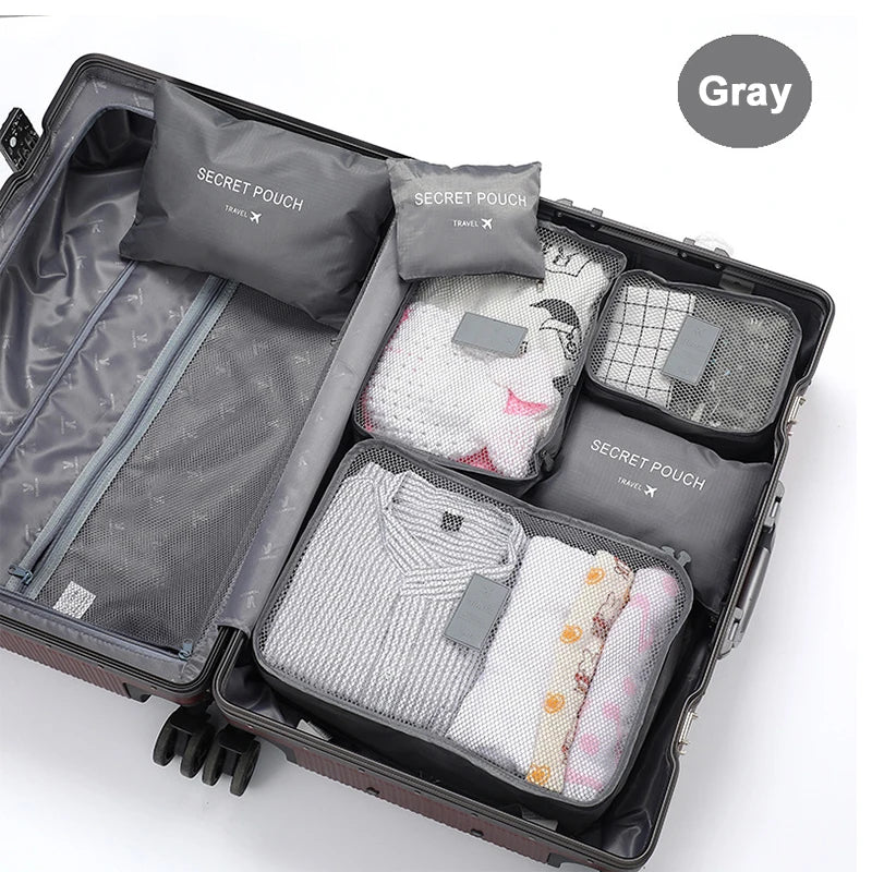 6-Delige Reistas Organizer Set - Koffer Inpakblokken