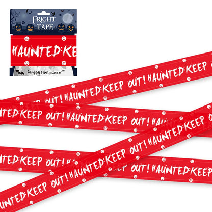 Halloween Doodskop Waarschuwingstape - Spookachtige Raam & Deur Prop