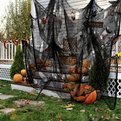 Halloween Griezelig Gaasdoek - Zwarte Decoratie Mesh Stof