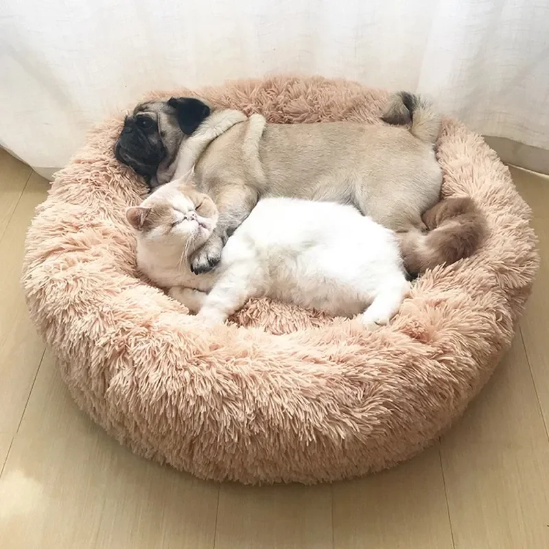 Kalmerende Pluche Hondenmand - Ronde Donut Dierenmand