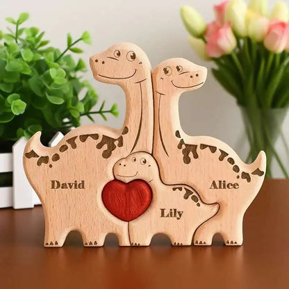 Wood Dino Family Puzzel