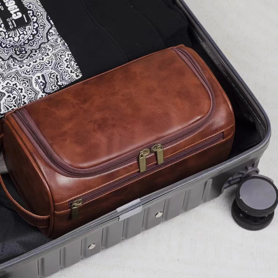 Hangende Toilettas voor Heren & Dames - Luxe PU-Lederen Dopp Kit