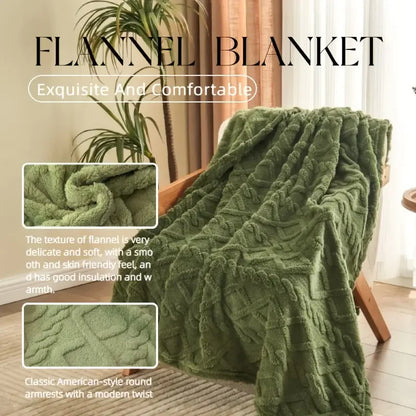 Ultra-Zachte 3D Pluche Fleece Woondeken - Warme Gebreide Plaid