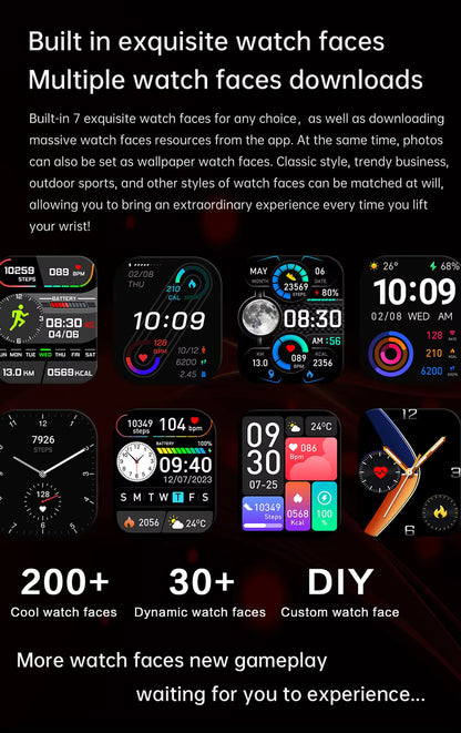 2025 Gezondheids Smartwatch BP+ECG+HRV+BG Monitor met SpO2, Hartslag, Slaap & Fitness Tracking