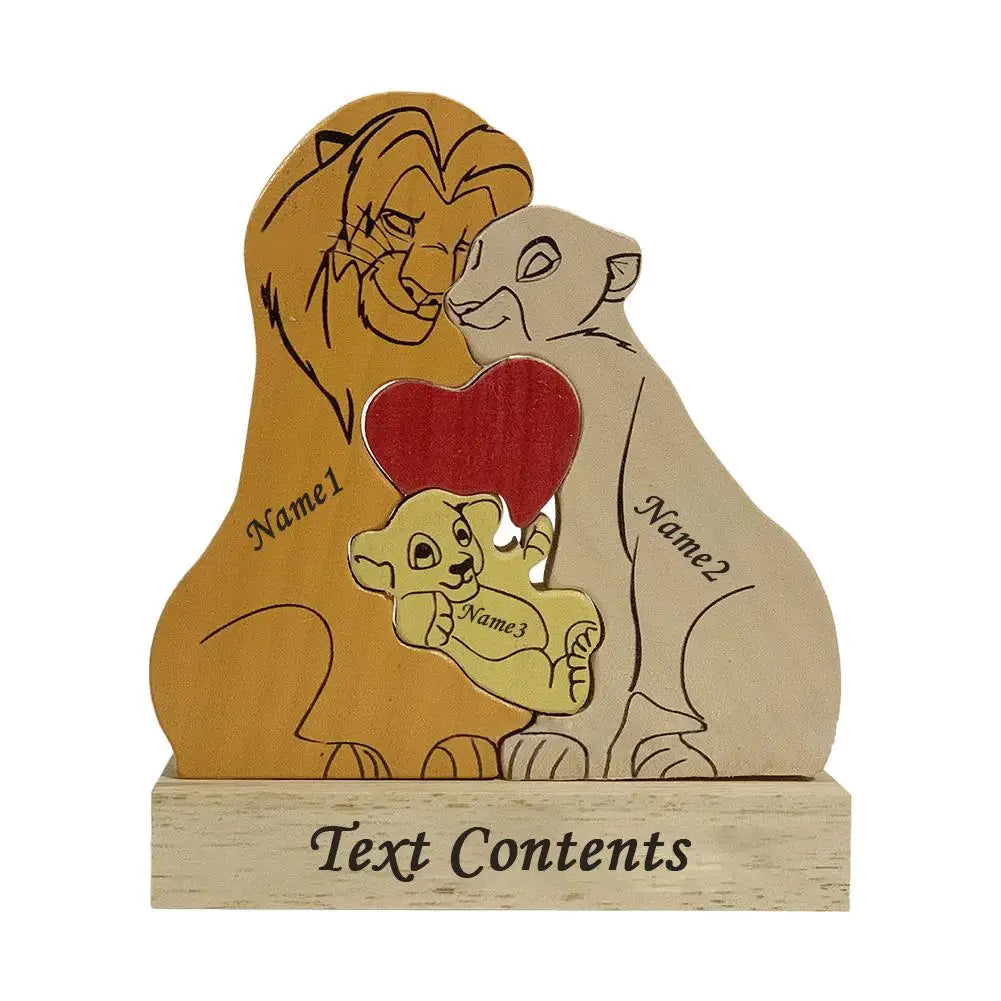 Wood Lion King Family Puzzel