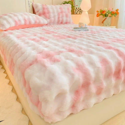 Dikke Pluche Fleece Winter Hoeslaken - Warm Elastisch Hoeslaken