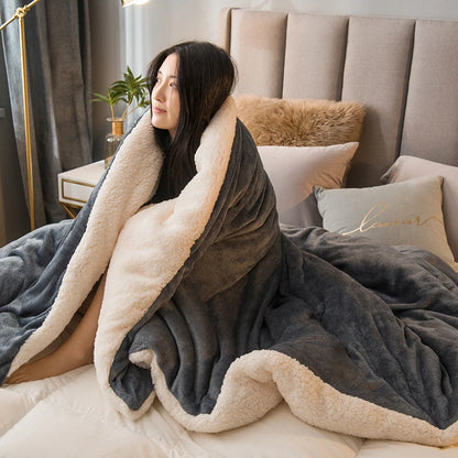 Warme Wollen Winter Woondeken - Dubbelzijdig Fleece Plaid