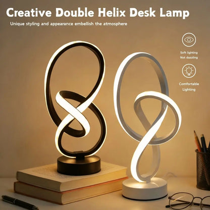 Moderne Spiraal Infinity Dubbele Helix LED Bureau