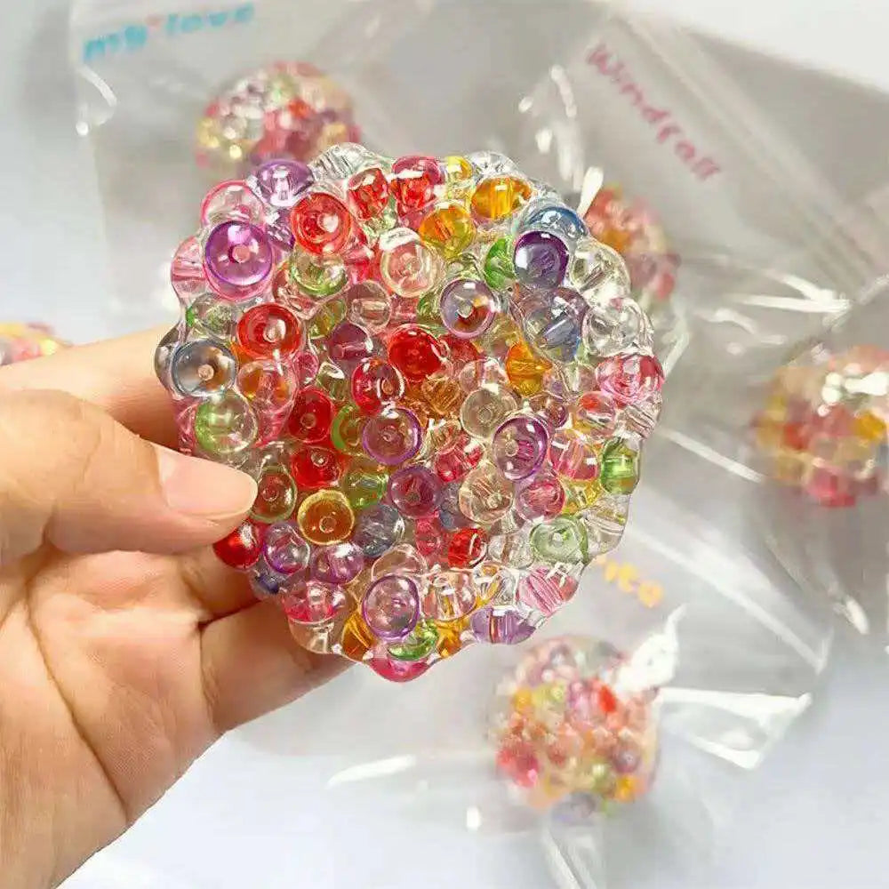 Kleurrijke Kralen Knijpbal Squishy - Kristal IJsblok Fidget Speelgoed