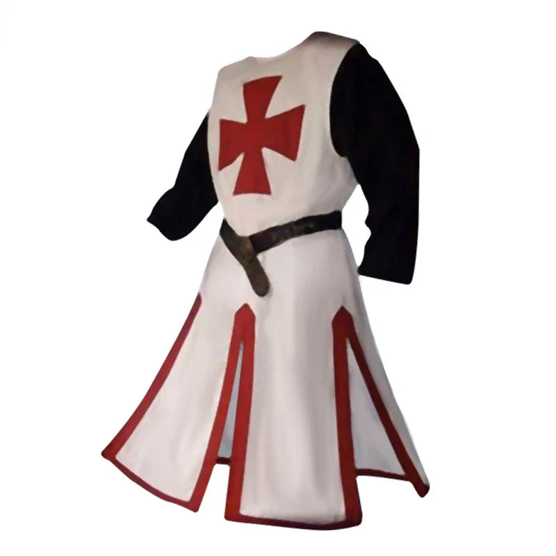 Ridders Templar Kruisvaarder Cosplay Kostuum - Authentieke Tuniek & Kaap Set voor Halloween