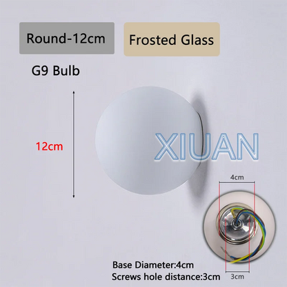 French Bauhaus Glass Wall Sconce - G9 & G4 Milky Glass Globe | Shop