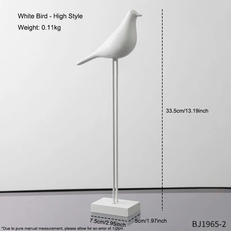 Moderne Hars Vogel Standbeeld - Minimalistische Bureau Decoratie