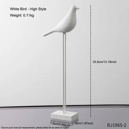 Moderne Hars Vogel Standbeeld - Minimalistische Bureau Decoratie