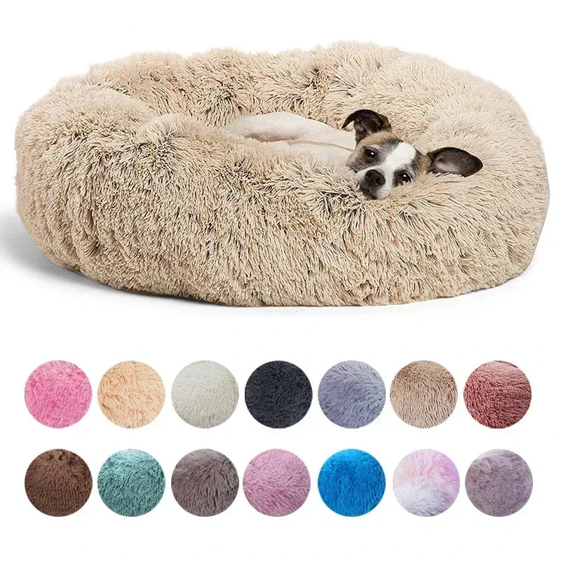 Kalmerende Pluche Hondenmand - Ronde Donut Dierenmand