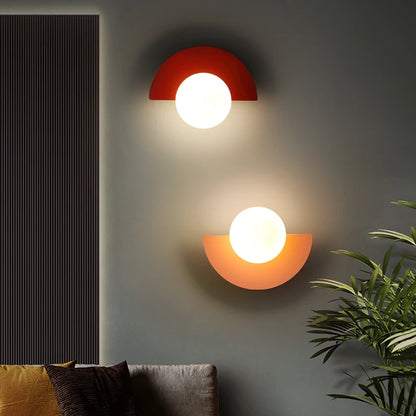 Moderne Halve Cirkel LED Wandlamp - Matglazen Bol Wandlamp