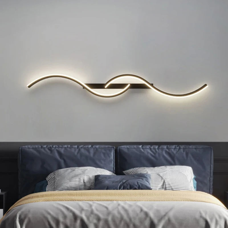 Moderne LED Wandlamp Minimalistische Led Verlichting Slaapkamer Bedlamp Lang Strip Wandlampen Woonkamer Bank Binnenverlichting