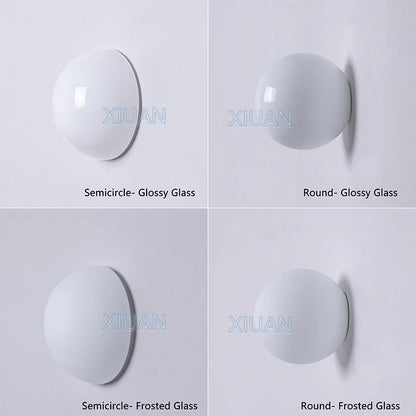French Bauhaus Glass Wall Sconce - G9 & G4 Milky Glass Globe | Shop