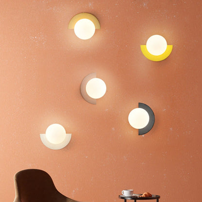 Moderne Halve Cirkel LED Wandlamp - Matglazen Bol Wandlamp
