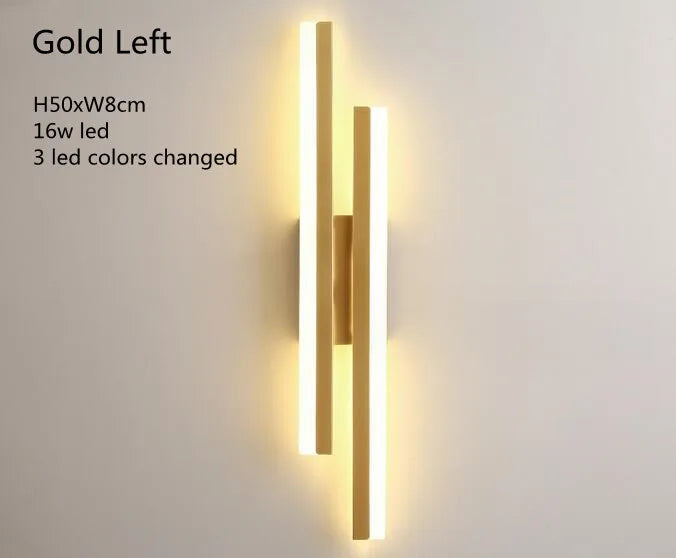 Minimalistische Noordse Lineaire LED Wandlamp – Drie Kleuren Dimbaar