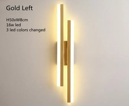 Minimalistische Noordse Lineaire LED Wandlamp – Drie Kleuren Dimbaar